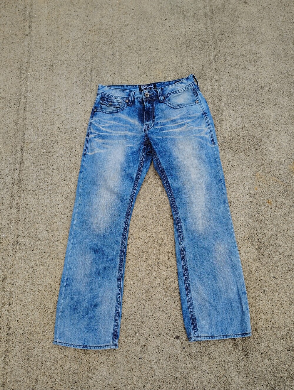 Salvage Supply Co. Jeans Men’s 32R Mayhem Boot Regular Fit Buckle Denim *Read*